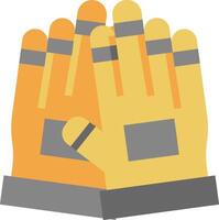 A pair of yellow gloves with a white background vector