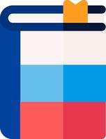 The book icon with a blue and red square vector