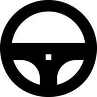A black and white image of a steering wheel vector
