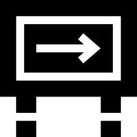 A black and white sign with an arrow pointing to the right vector
