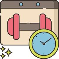 A calendar and a clock with weights vector