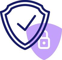 A shield with a check mark and a lock vector
