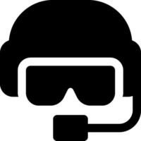 A helmet with headphones and a microphone vector