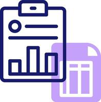 A clipboard with a bar chart on it vector
