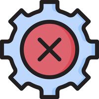 A gearwheel with an x on it vector