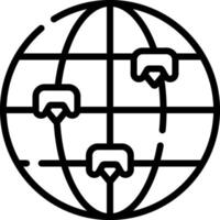 A globe with a number of arrows around it vector