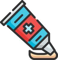 A tube of glue with a cross on it vector