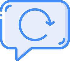 A speech bubble with a circular arrow in it vector