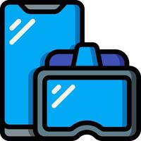 A smartphone and a pair of glasses vector