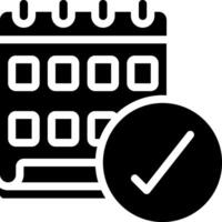A calendar icon with a tick mark vector