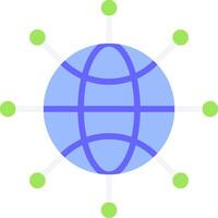 A globe with a network of circles around it vector