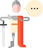 A knight holding a sword and speech bubble vector
