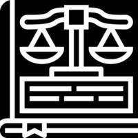 A black and white icon of a scale of justice vector