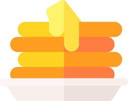 A stack of pancakes with a fork and knife vector