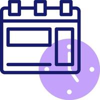 A calendar icon with a clock on it vector