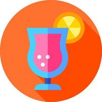 A colorful drink with a lemon slice on the side vector