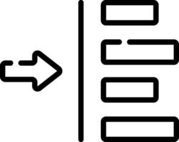 A black and white icon of a folder with an arrow pointing to it vector