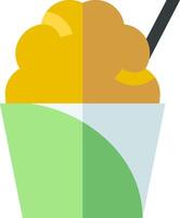 A cup of ice cream with a spoon in it vector