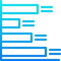 A blue and white icon with a line of text vector
