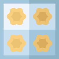 Four star cookies on a blue background vector