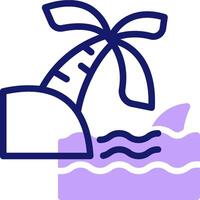 A beach with palm trees and waves vector