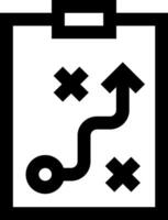 A black and white icon of a clipboard with arrows pointing to it vector