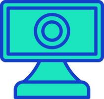 A computer monitor with a camera icon vector