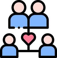 A group of people with a heart in the middle vector