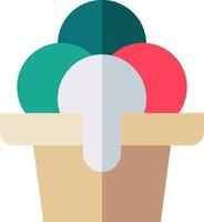 An ice cream cone with four different colors vector