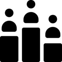 A black and white image of people standing in front of a podium vector