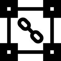 A black and white square with a link icon vector