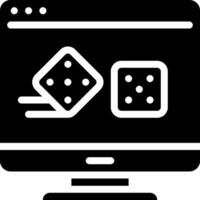A computer monitor with dice on it vector