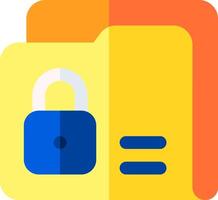 A folder with a padlock on it vector
