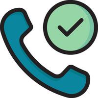 A phone with a tick and a check mark vector
