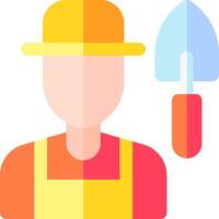 A man with a tool and a hat vector