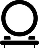 A black and white image of a round mirror vector