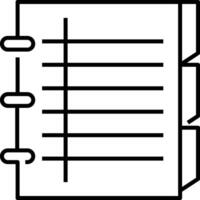 A notebook with a pen and paper on it vector
