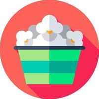 A flat icon of popcorn in a bucket vector