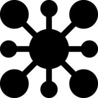A black and white image of a network of circles vector