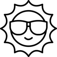 Sun with sunglasses icon vector
