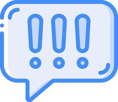 A speech bubble with three exclamation marks vector