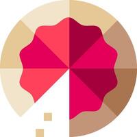 A red and pink flower in a circle vector