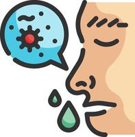 A man with a cold and a speech bubble vector