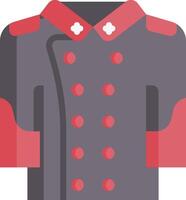 A red and gray uniform with a red collar vector
