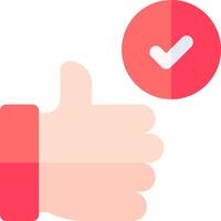 A thumbs up icon with a red circle and a thumb up vector