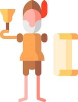 A cartoon man holding a scroll and a trumpet vector