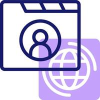 A file icon with a globe and a person vector