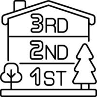 A house with a tree and a sign that says 3rd and 1st vector