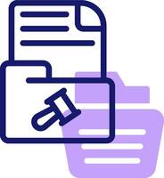 A file folder with a document and a pen vector