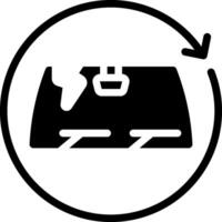 A black and white image of a suitcase with a arrow pointing to it vector